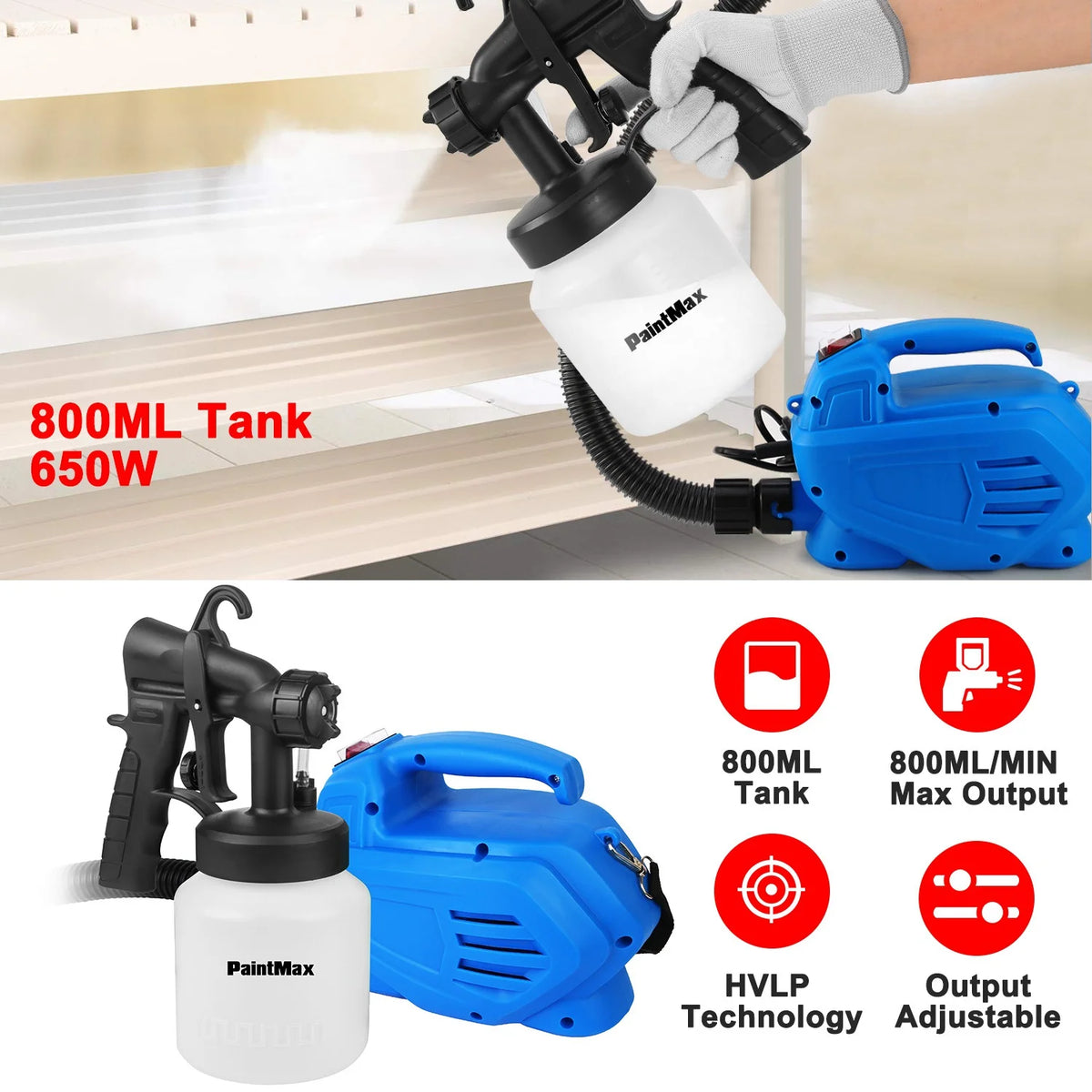 800W Electric Paint Sprayer with 3 Patterns H55795