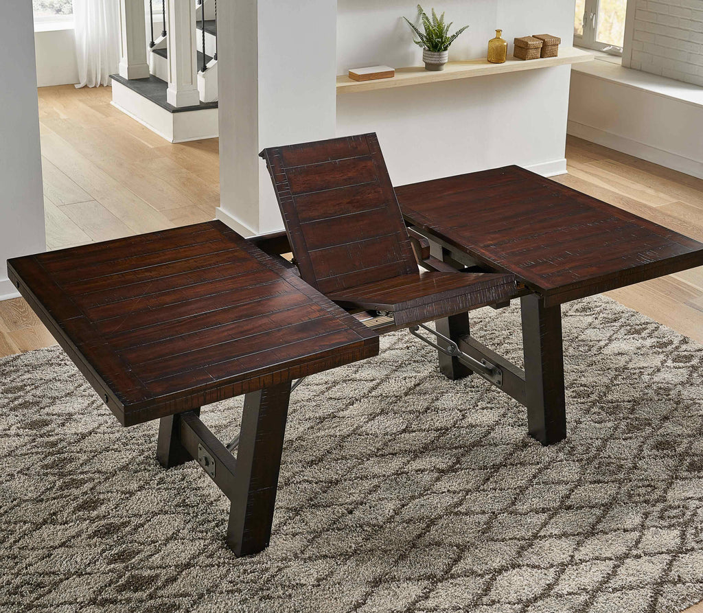 Rustic Mahogany Trestle Table V1067