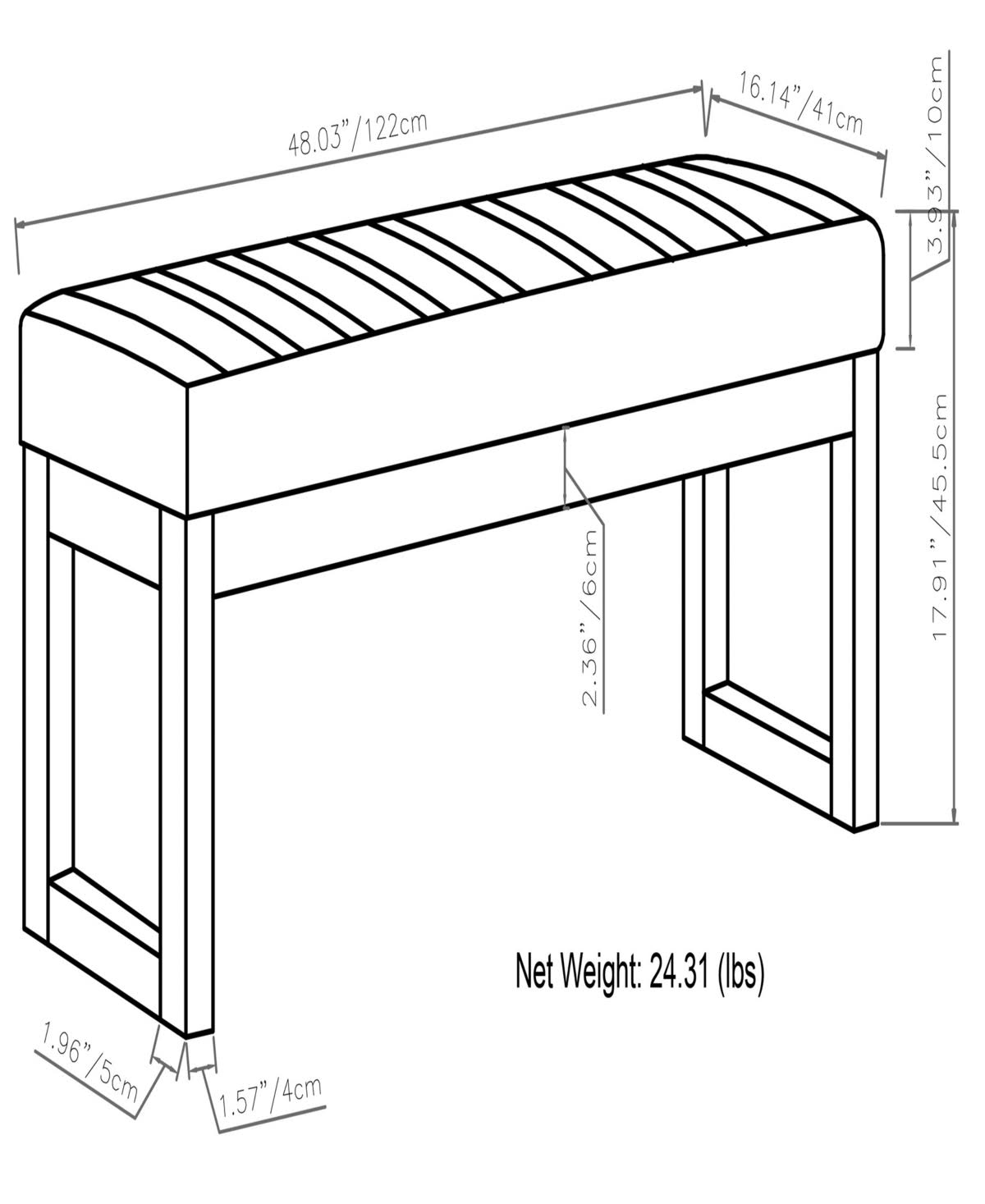 Distressed Grey Taupe Ottoman Bench H40157