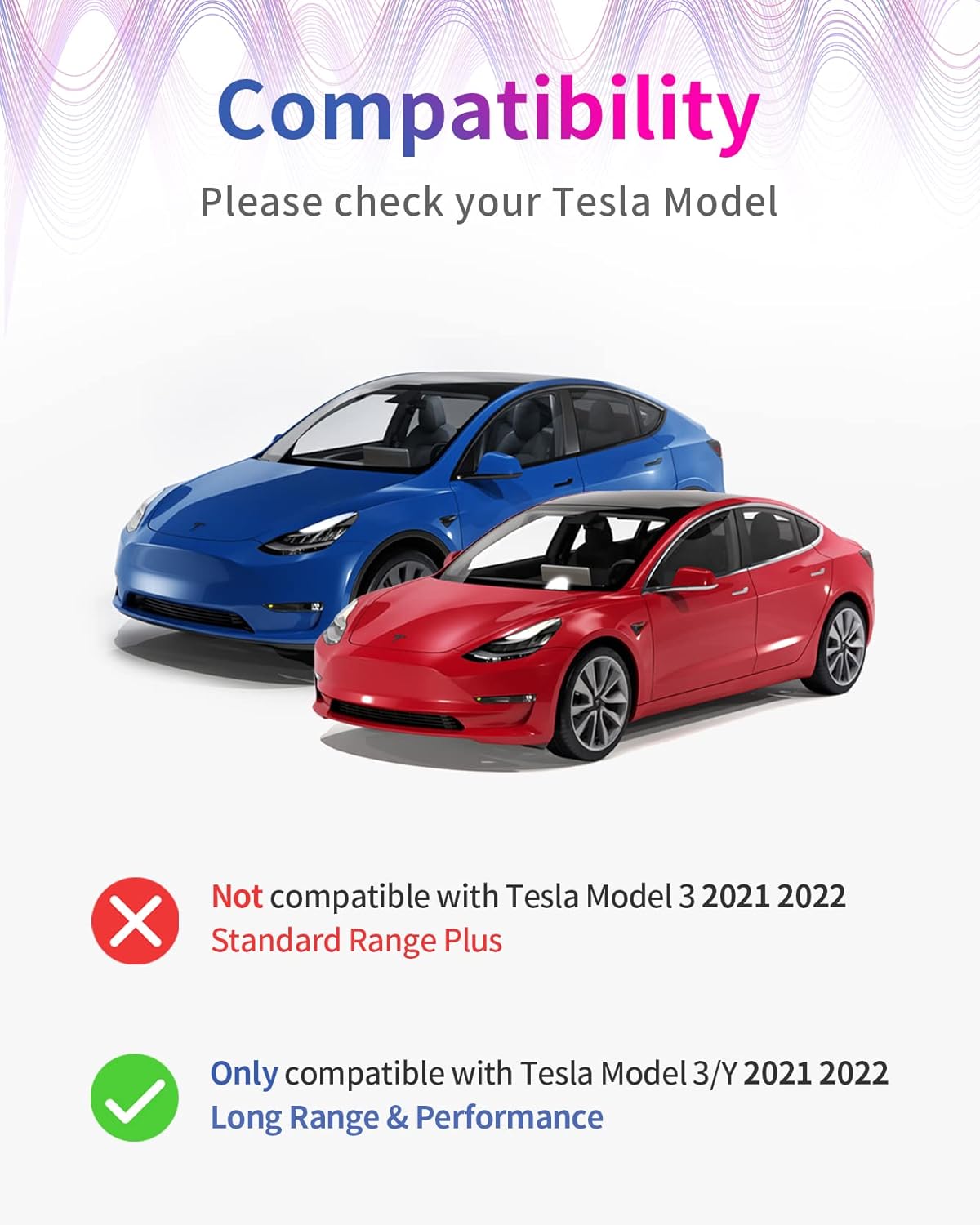 Ambient Light Strips for Tesla Model 3/Y, Pack of 2 R279