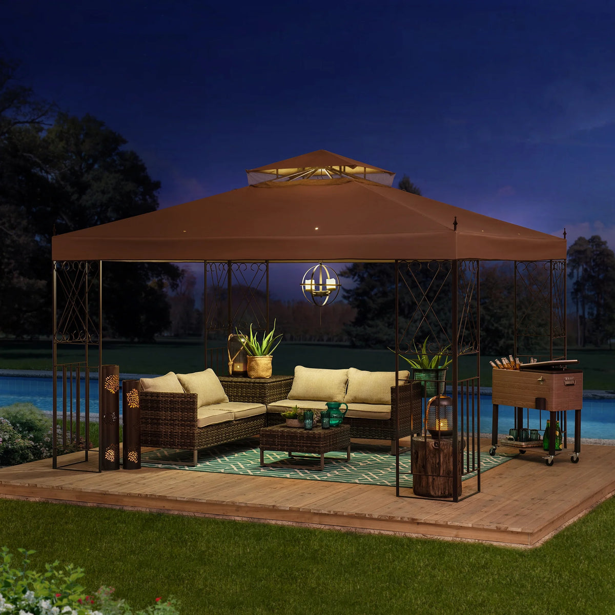 10 x 12 ft. 2 Tiered Steel Gazebo G160