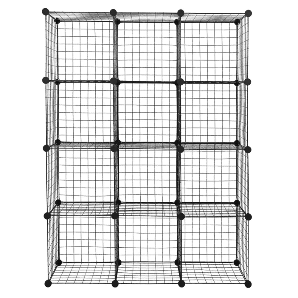 12-Cube Metal Wire Cube Storage Shelves W7504