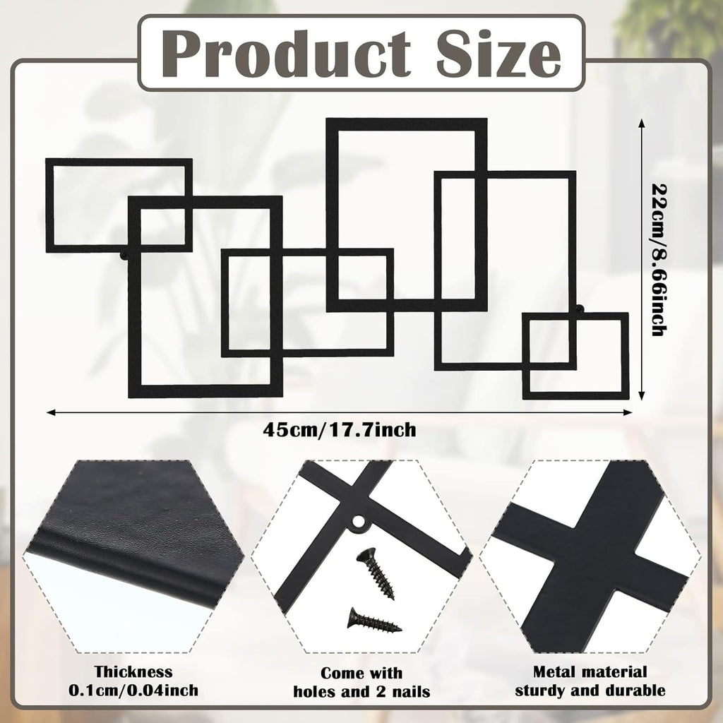 2 Pcs Black Metal Wall Art B8235