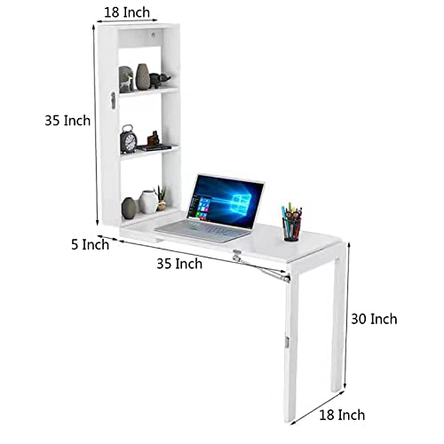 Natural Freestanding 3 Tier Ladder Shelf Desk D916
