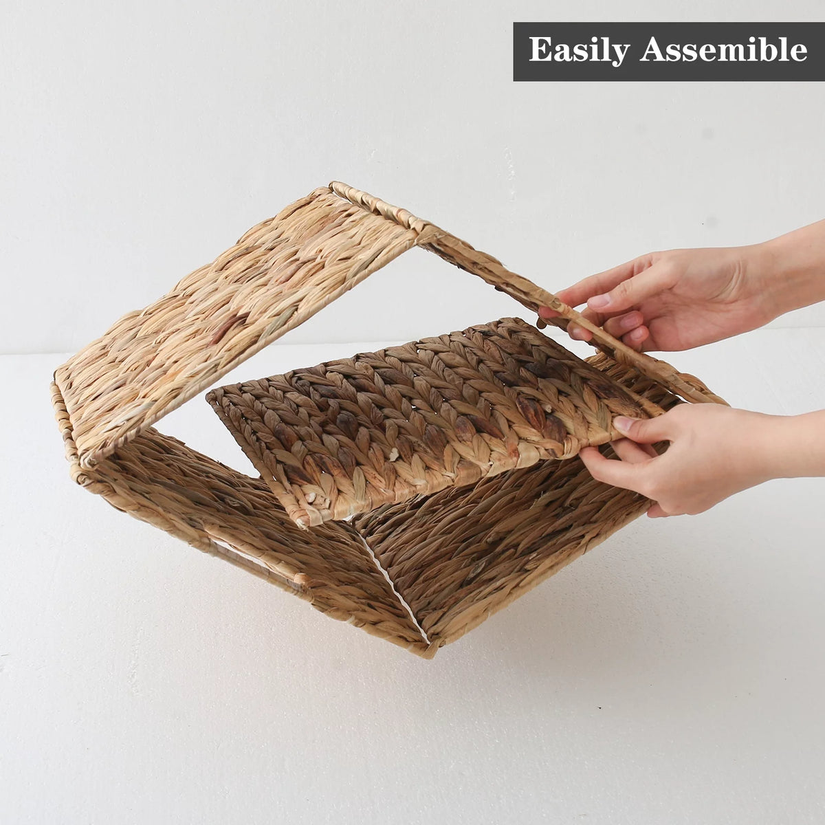 12x12x12 4 Pack Water Hyacinth Wicker Cube Storage Baskets X596530