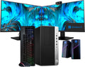 Workstation PC Desktop with Intel i7-8700, 32GB DDR4 RAM, 1TB SSD + 4TB HDD, Dual 22in LCD Monitors Y970