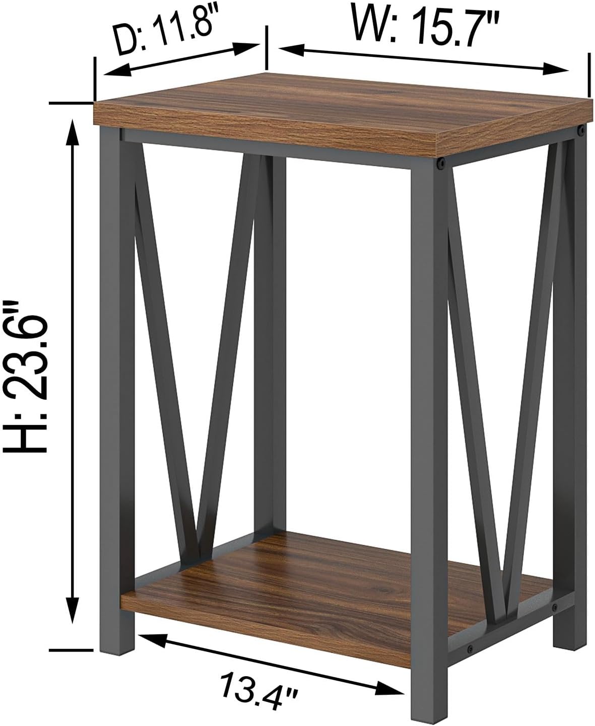 Rustic Walnut Coffee Table with Storage Shelf C9981