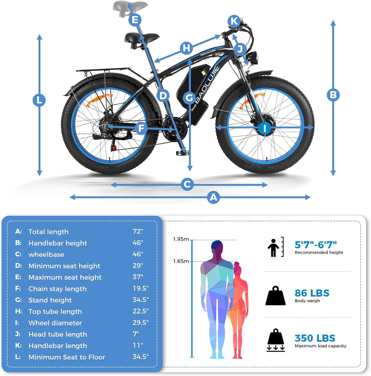 1000W Dual Motor 48V 20AH Battery 21 Speed Electric Bike H852