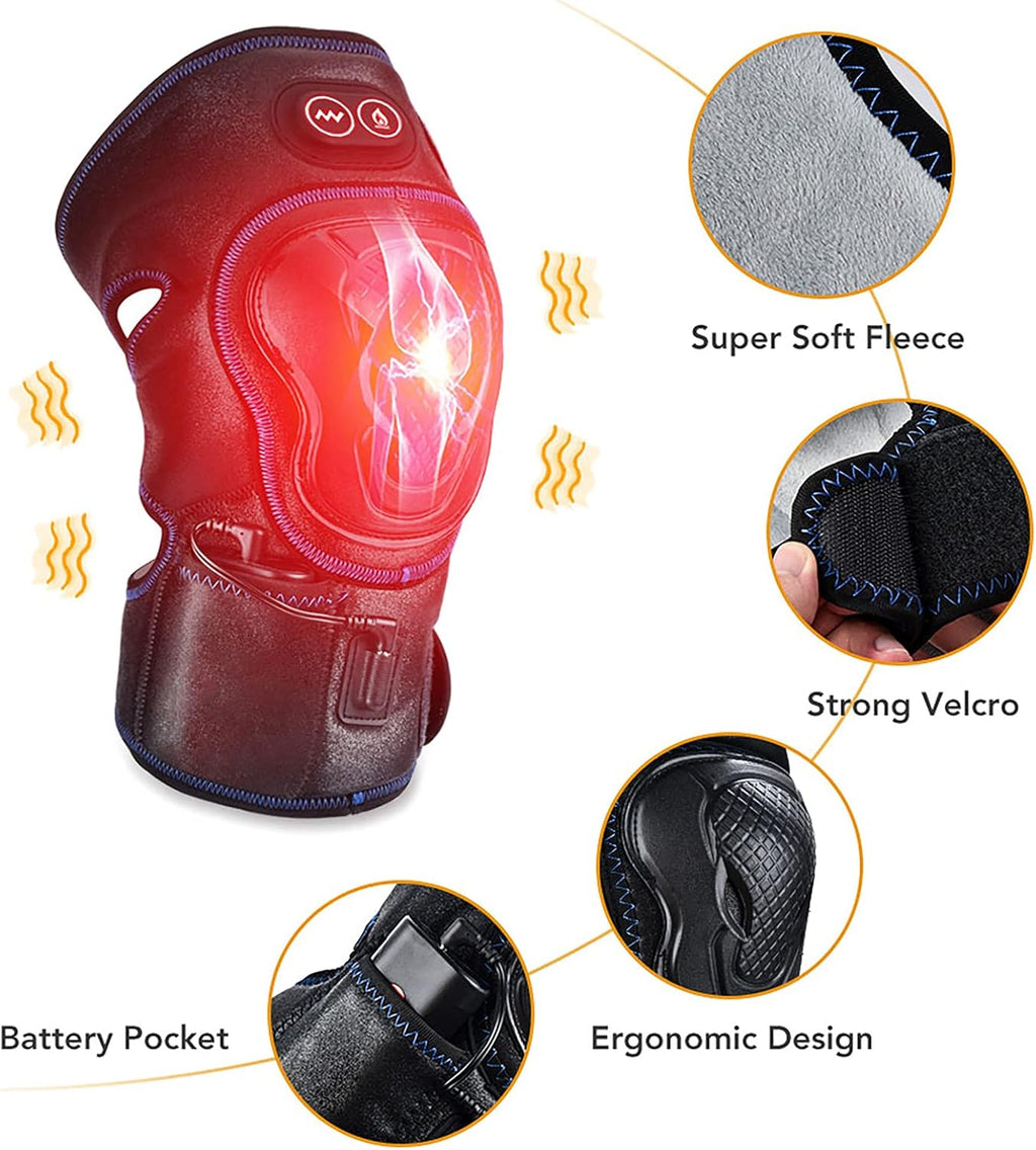 Heated Knee Massager Knee Brace Wrap 1 Pair D4802