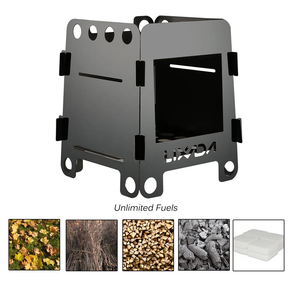 Portable Folding Stainless Steel Wood Burning Stove Y31535