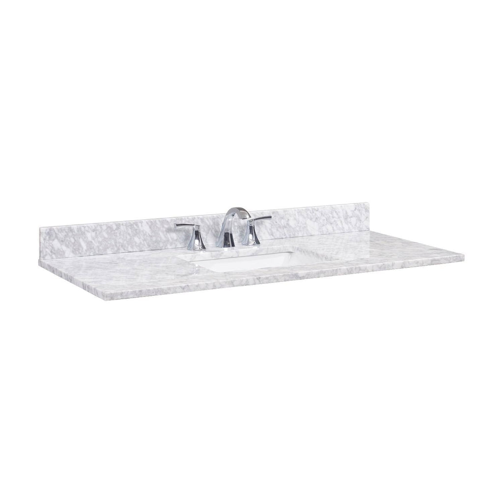 Carrara White Single Bathroom Vanity Top with Sink E29818
