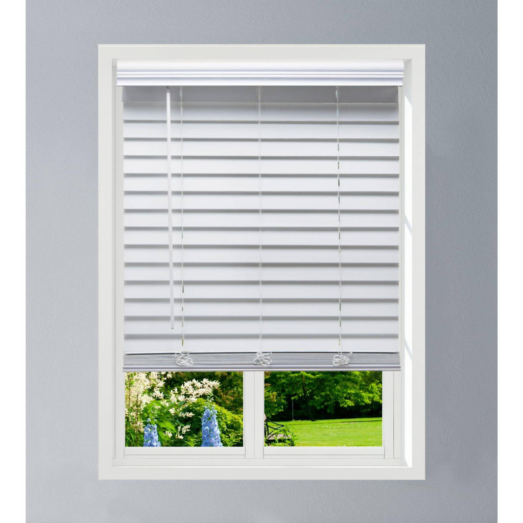 White Faux Wood Blinds C81815