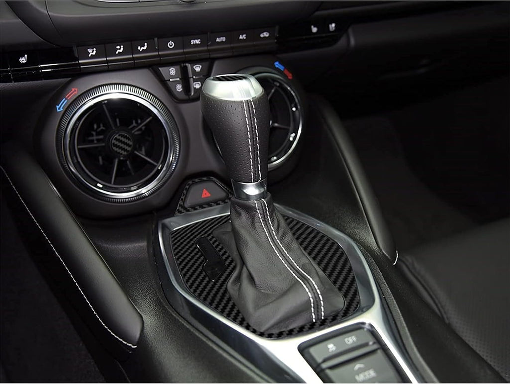 Carbon Fiber Texture Vinyl Wrap Center Console Dashboard Cover for Chevrolet Camaro 28PCS Black Z962038