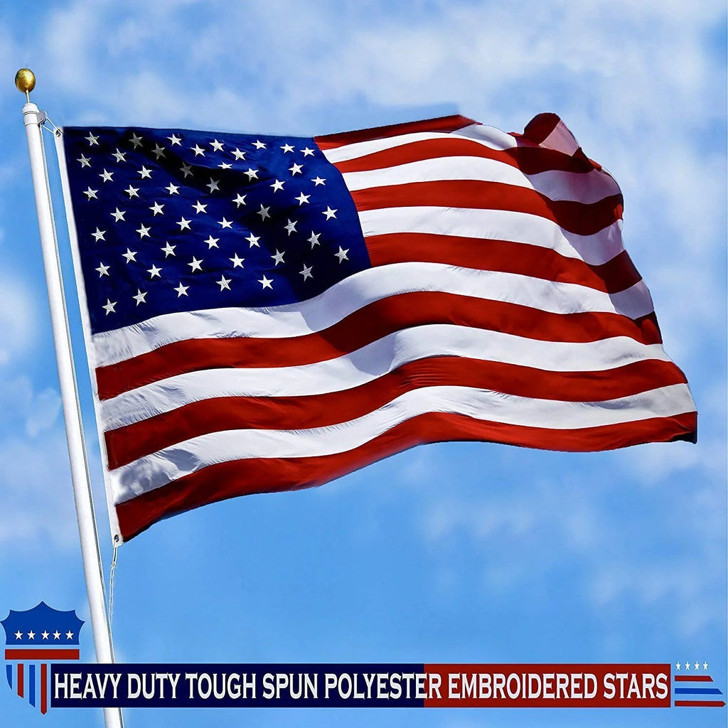 American Flag 4x6 Ft Heavy Duty Spun Polyester Embroidered Stars Sewn Stripes Brass Grommets L555029