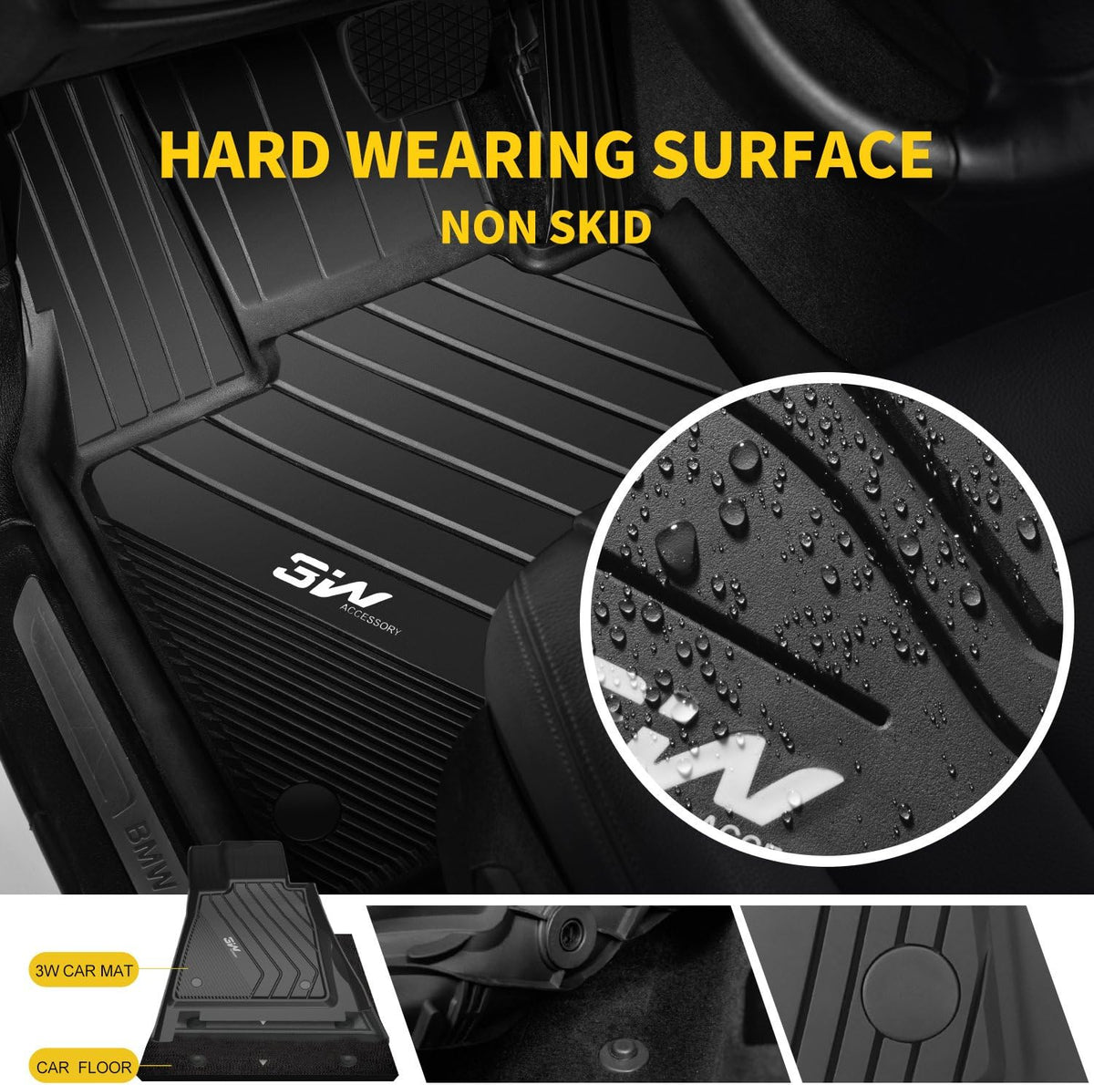 Black Heavy Duty All Weather Cargo Liner Trunk Mat Z4313