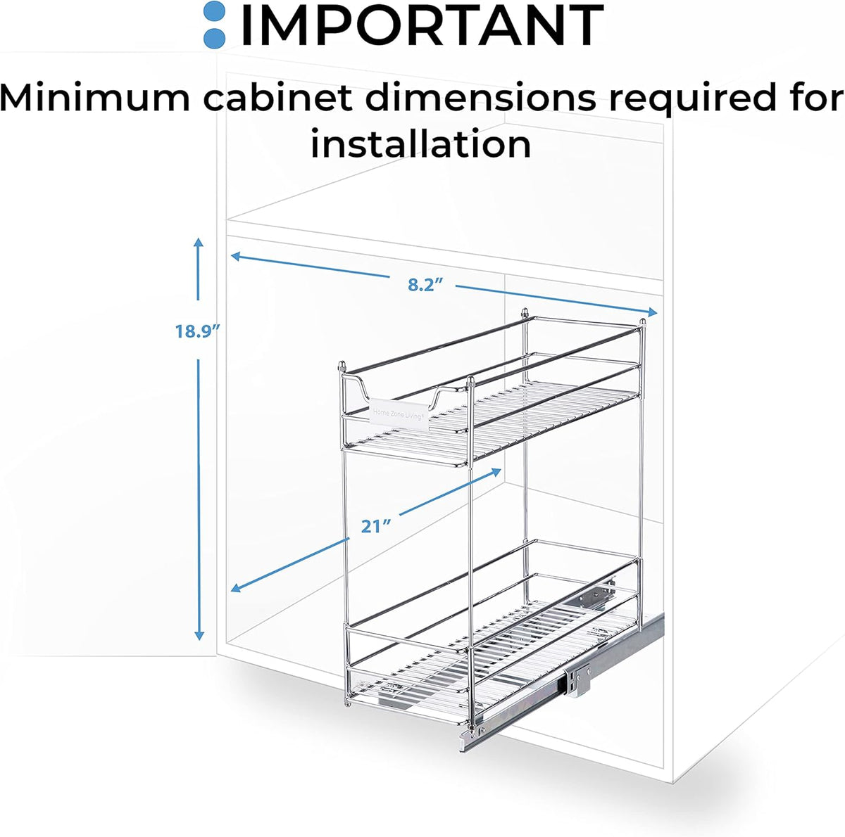 2-Tier Slide Out Drawer Cabinet Organizer L868