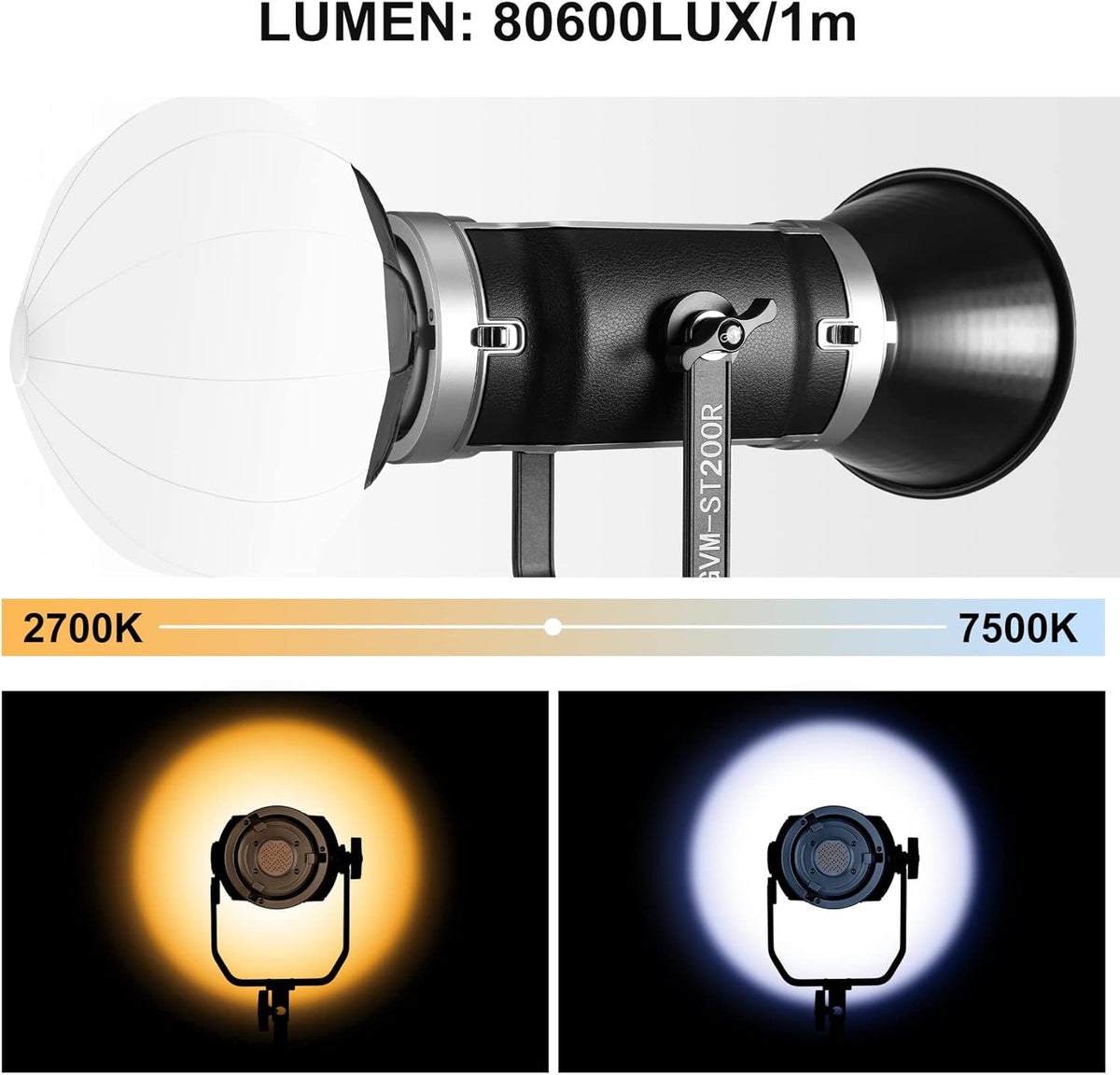 Dual Head Video Light 200W Bi-Color Continuous Lighting with Bowens, V-Mount, DMX, RGB, CRI97, 2700-7500K R8026