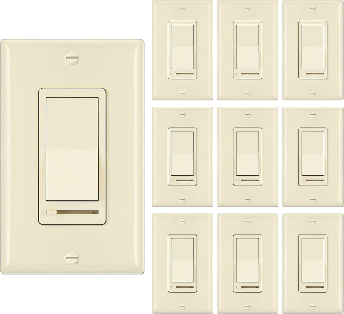 [10 Pack] White Dimmer Light Switch N946