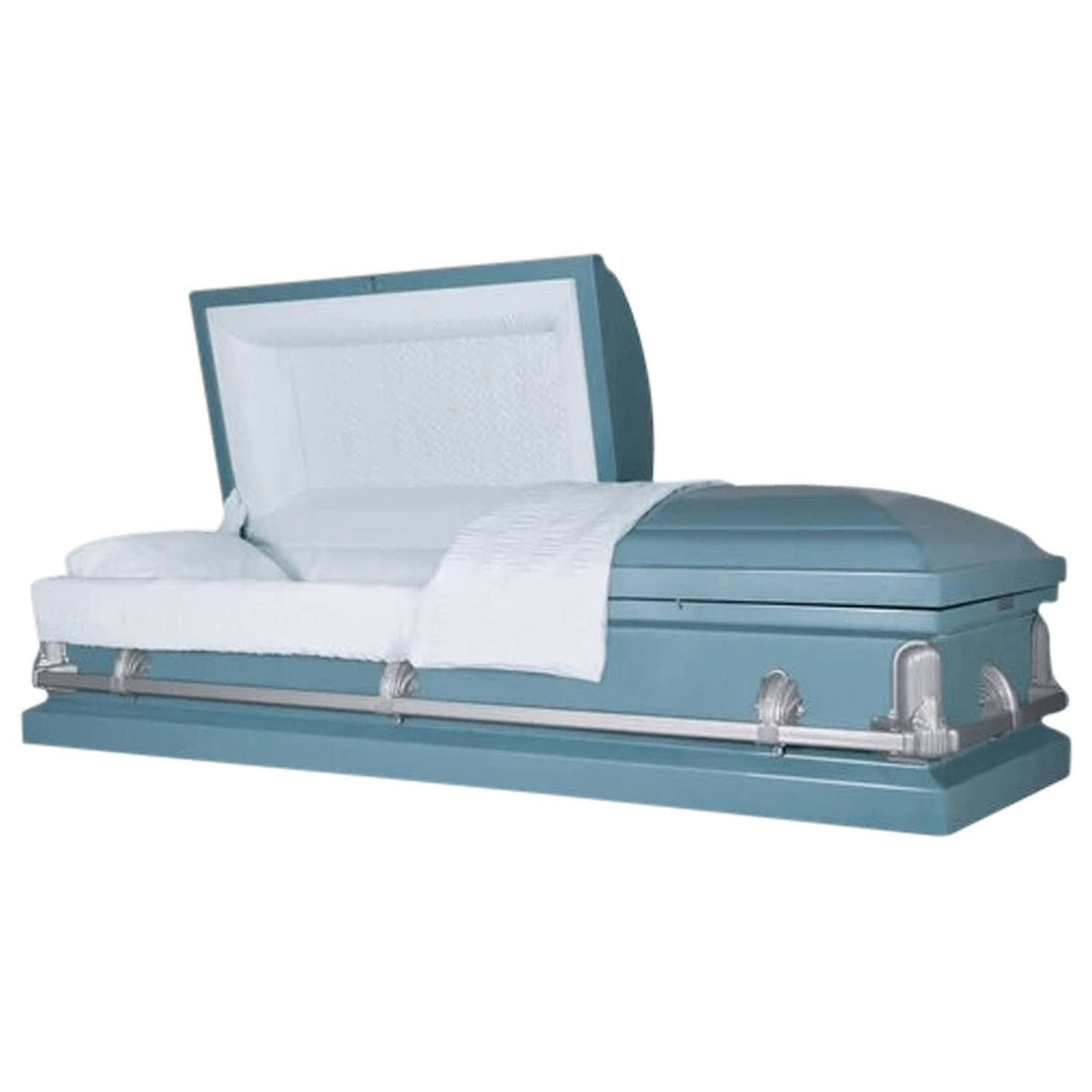 Light Blue Metal Casket F1900