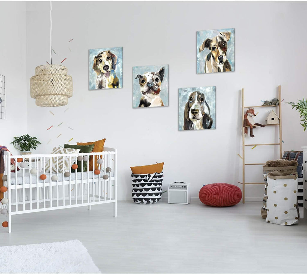 Abstract Dog Canvas Print 16'' x 16'' 4 Panels F37281