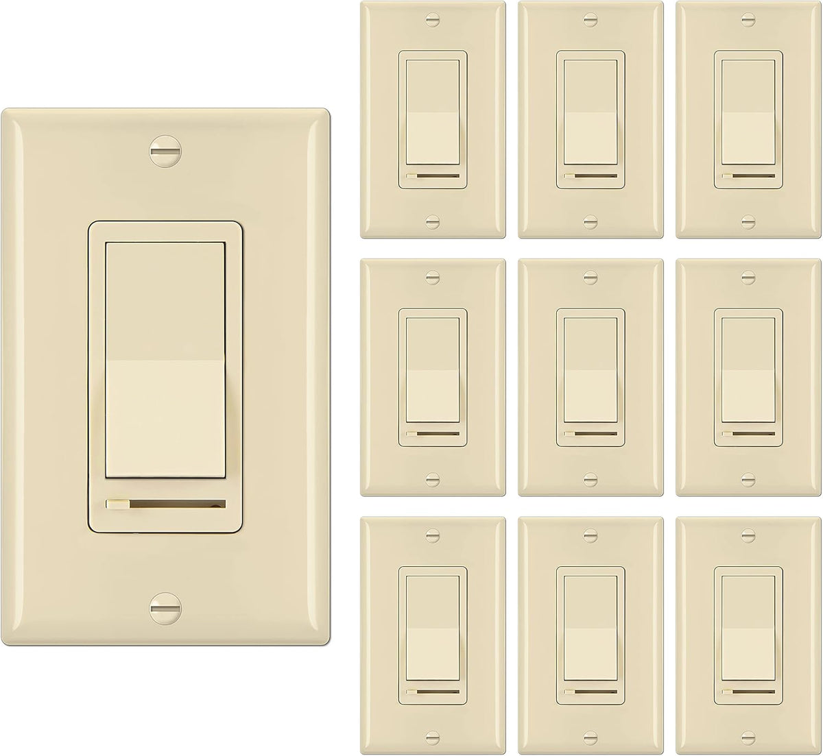 [10 Pack] White Dimmer Light Switch N946