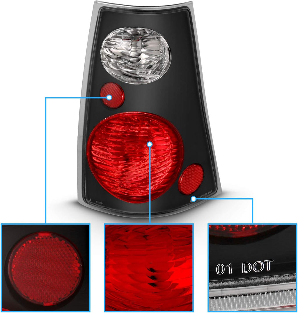 Black Replacement Brake Tail Lights Set R28565