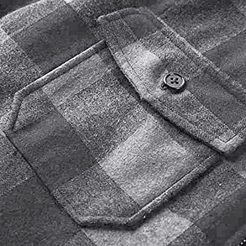 Mens Long Sleeve Sherpa Lined Flannel Shirt Jacket V1577