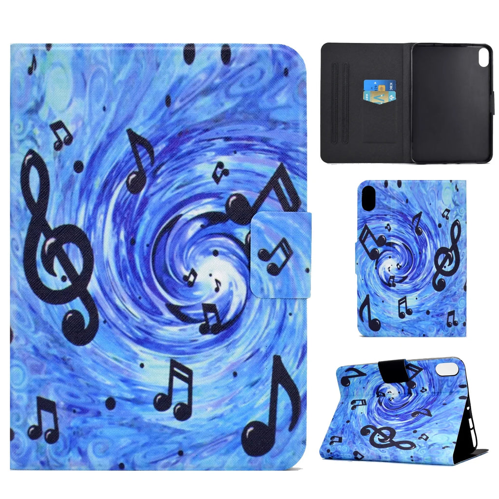 Colorful Painting Multi-Angle Viewing Folio Wallet Smart Cover for iPad 10th Generation 10.9 Inch Case X1490