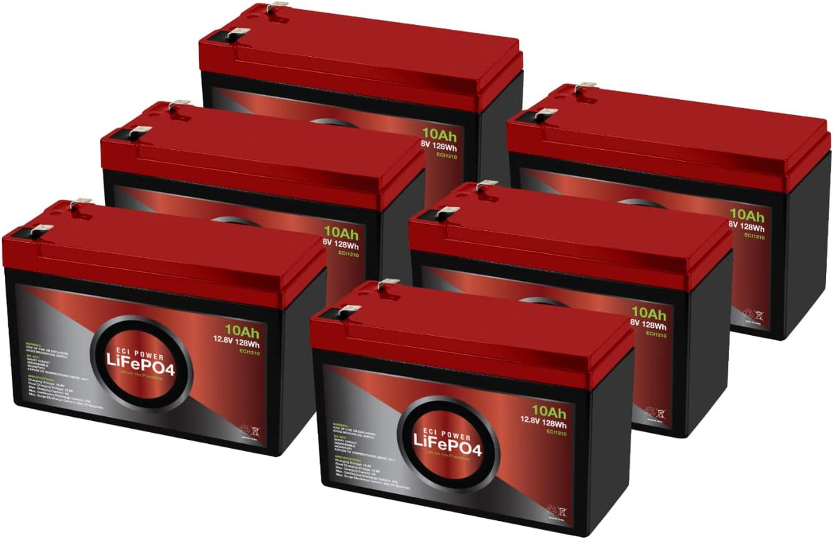 2 Pack 12V 10Ah Lithium LiFePO4 Deep Cycle Rechargeable Battery S5486