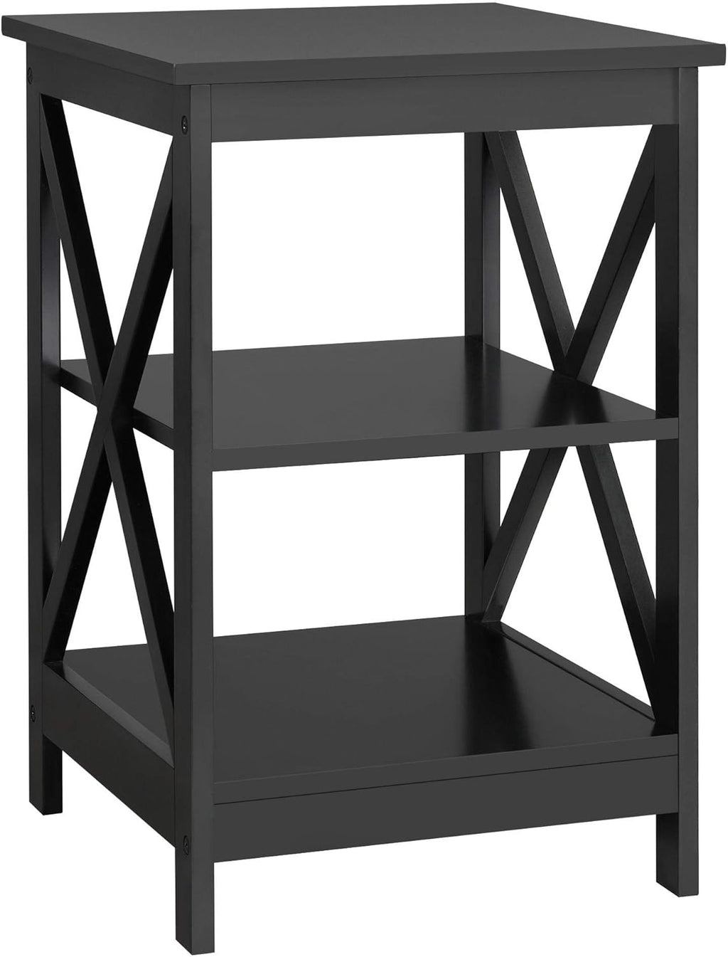 Black 3-Tier Wooden End Table Set of 2 S890502