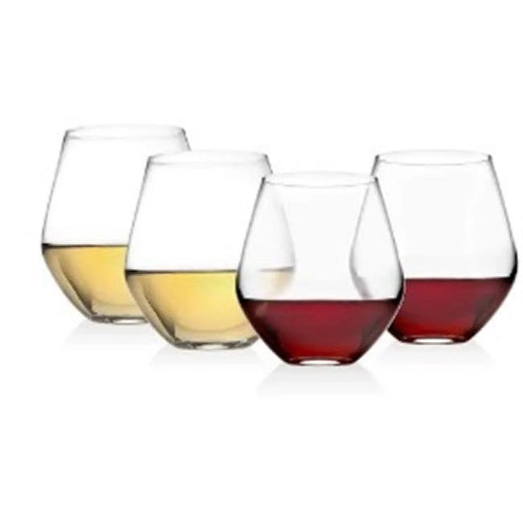 Stemless Wine Goblet Glasses Set of 4 G390