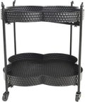 Metal Clover Shaped 2-Tier Bar Cart H7877