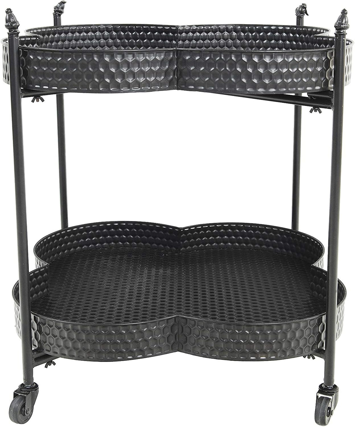 Metal Clover Shaped 2-Tier Bar Cart H7877