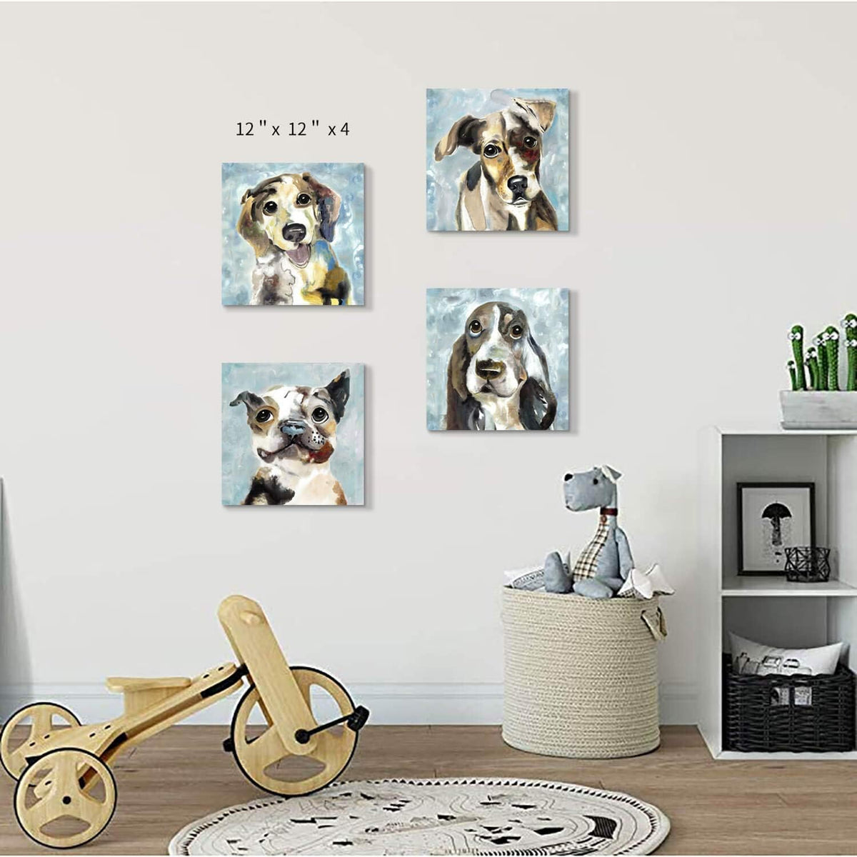 Abstract Dog Canvas Print 16'' x 16'' 4 Panels F37281
