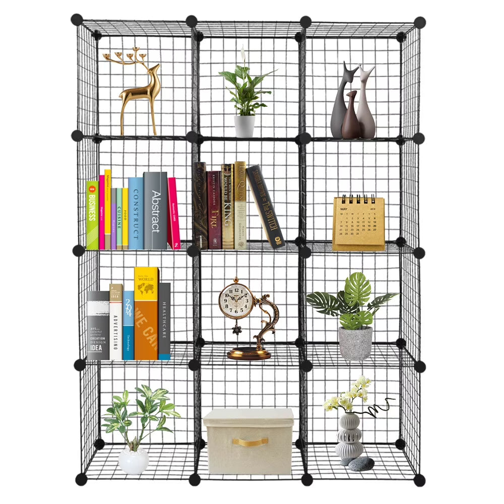 12-Cube Metal Wire Cube Storage Shelves W7504