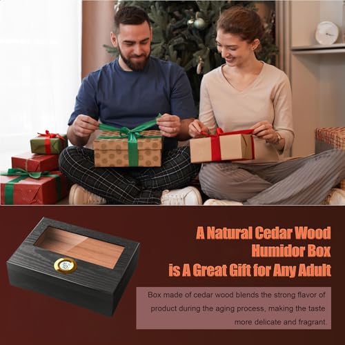 Cedar Wood Box with Glass Top Humidifier I961