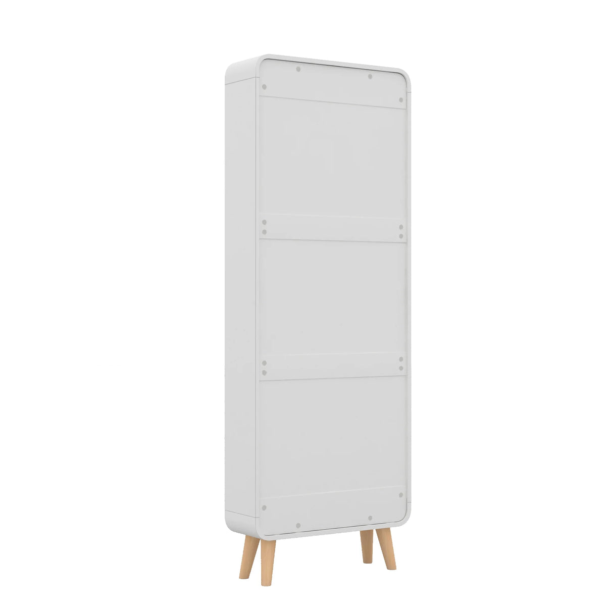 White 4 Flip Drawers Wood Shoe Cabinet with Mirror E31236