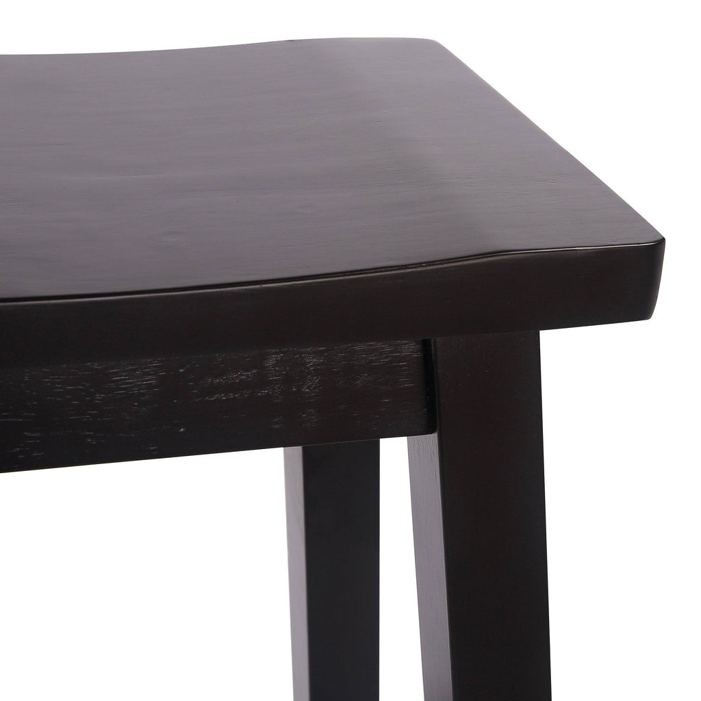 Solid Wood Saddle Counter Stool Open Gray A684