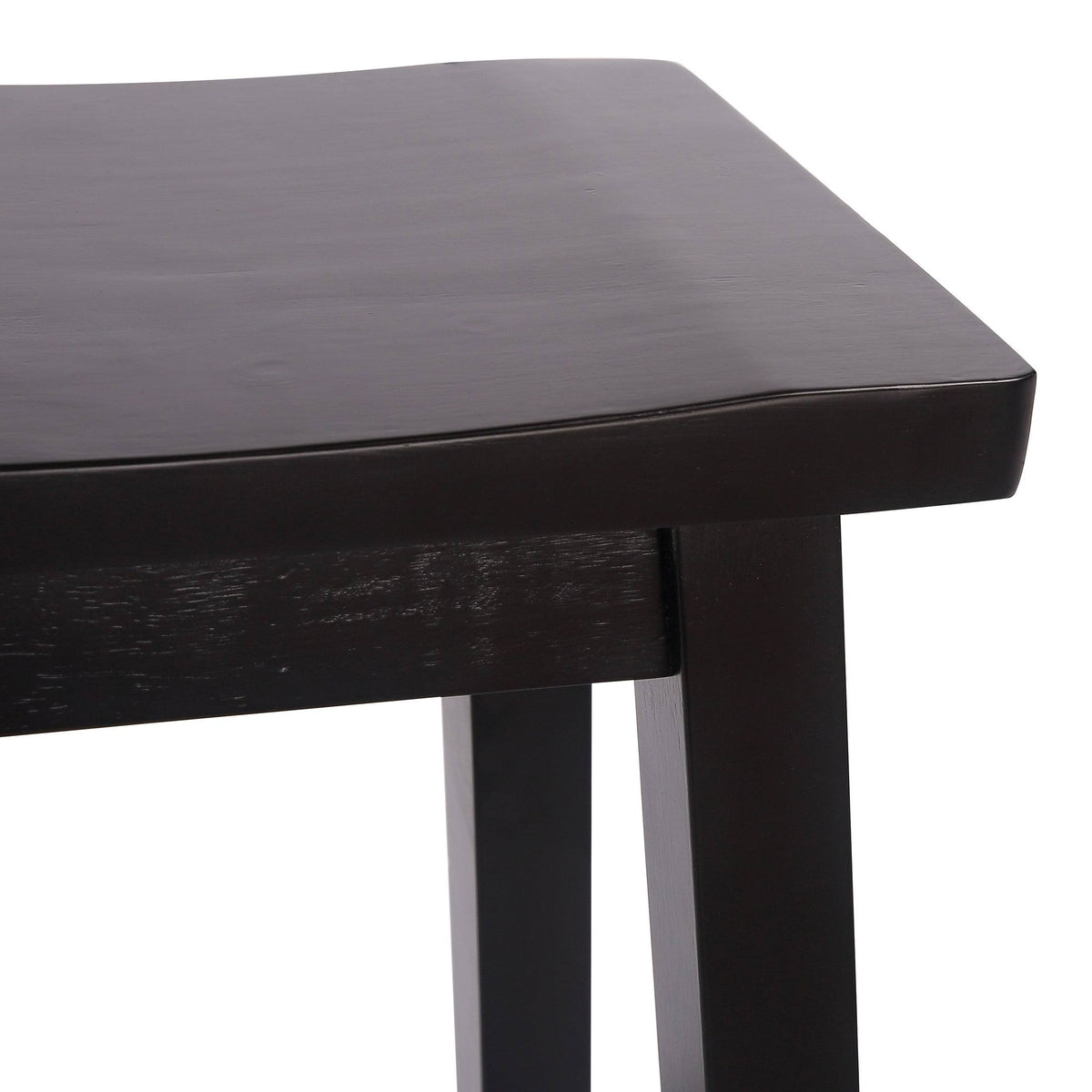 Solid Wood Saddle Counter Stool Open Gray A684
