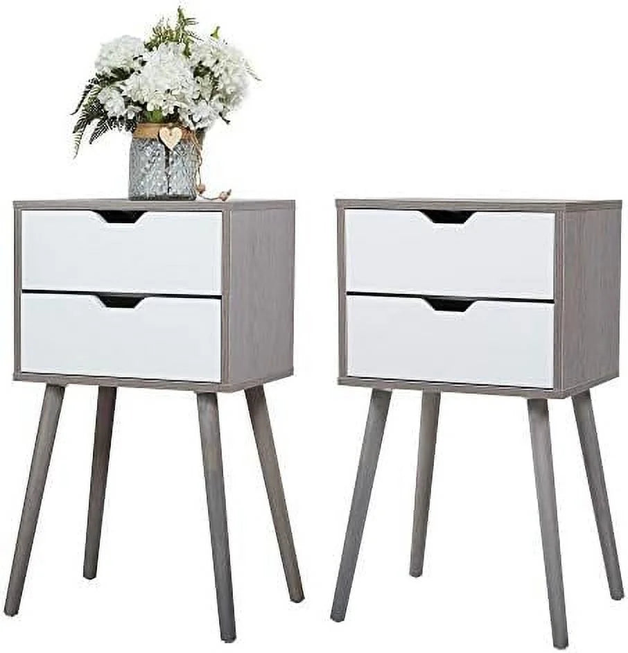 Blue Nightstand with Drawer Solid Wood Leg X50050