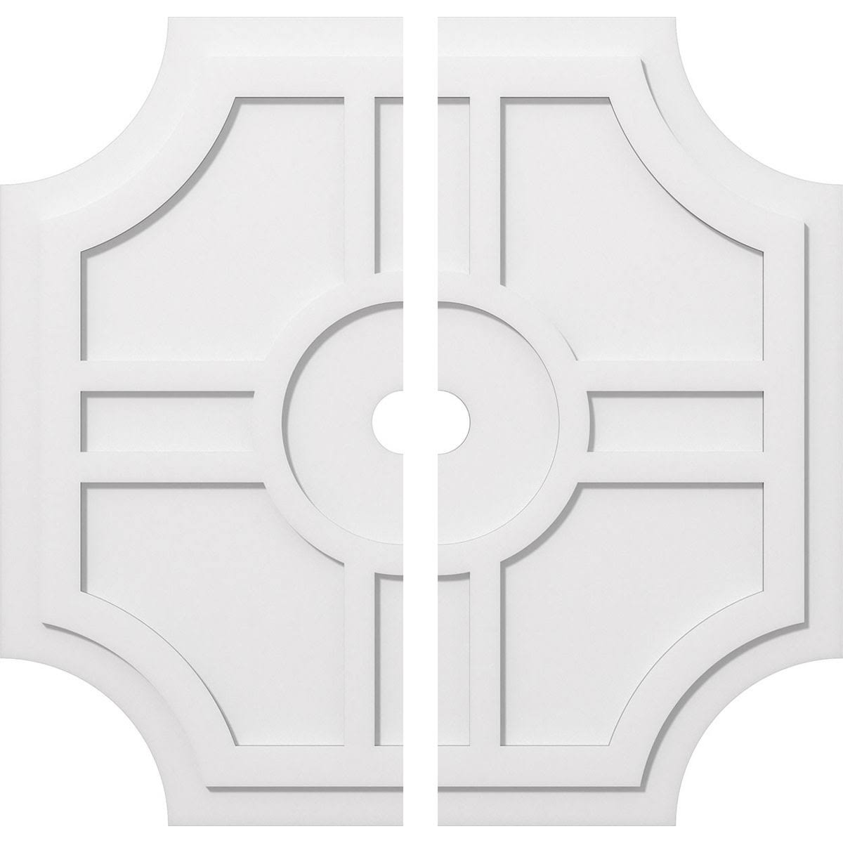 38 inchod x 3 inchid x 12 1/2 inchc x 1 inchp PVC Contemporary Ceiling Medallion R75408