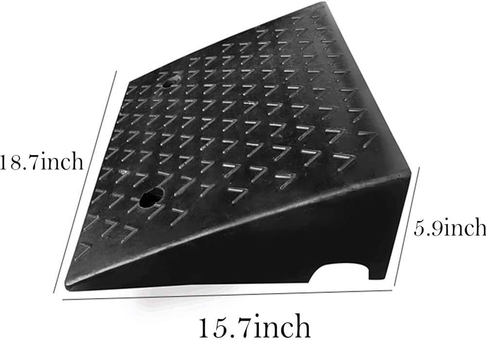 5.9'' Rise Rubber Curb Ramp 10 Tons Car Slope Ramp 5.9 x 15.7 x 18.7in K606990