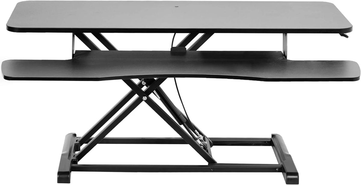 Black Height Adjustable Standing Desk Monitor Riser V789259
