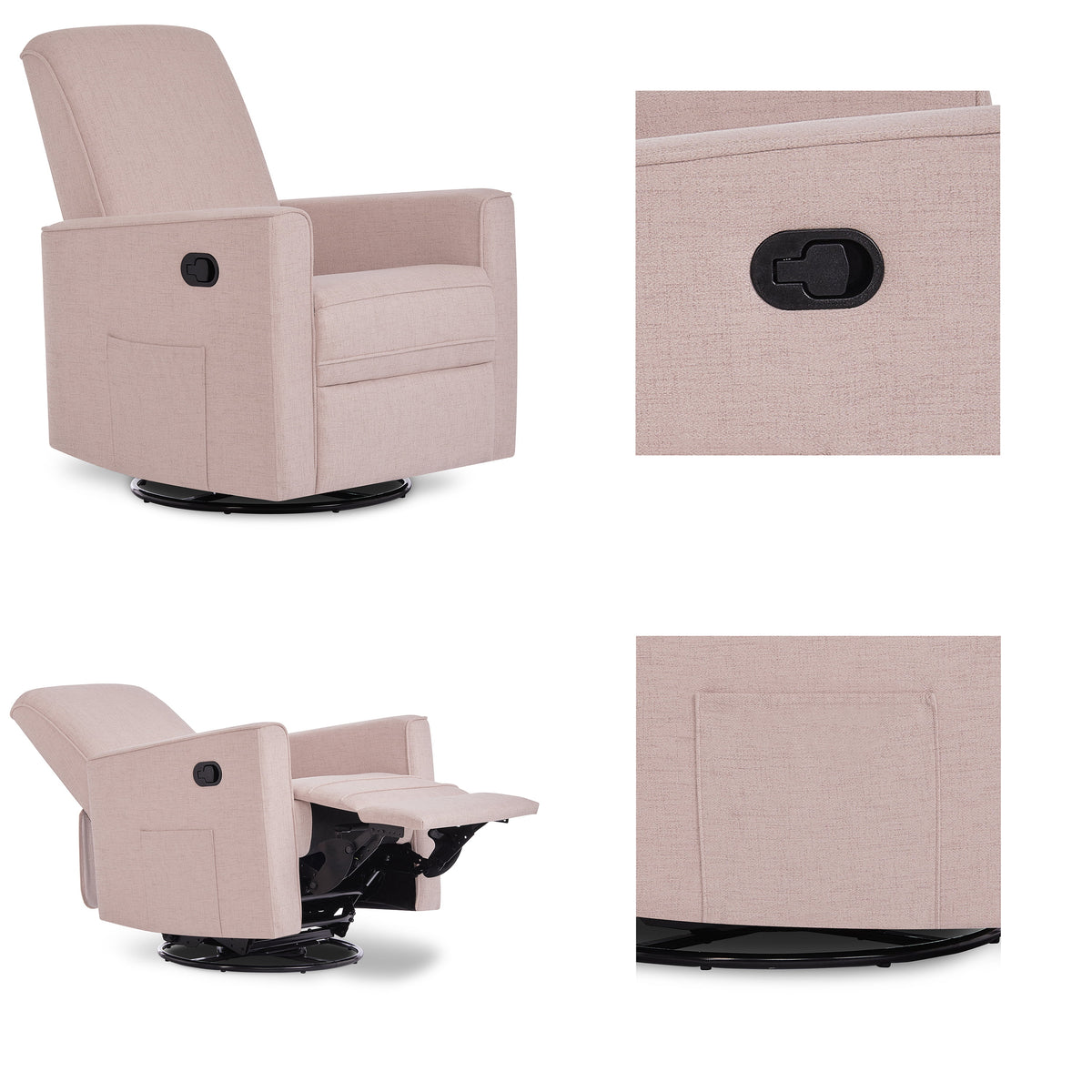Rose Polyester Glider Recliner H80273