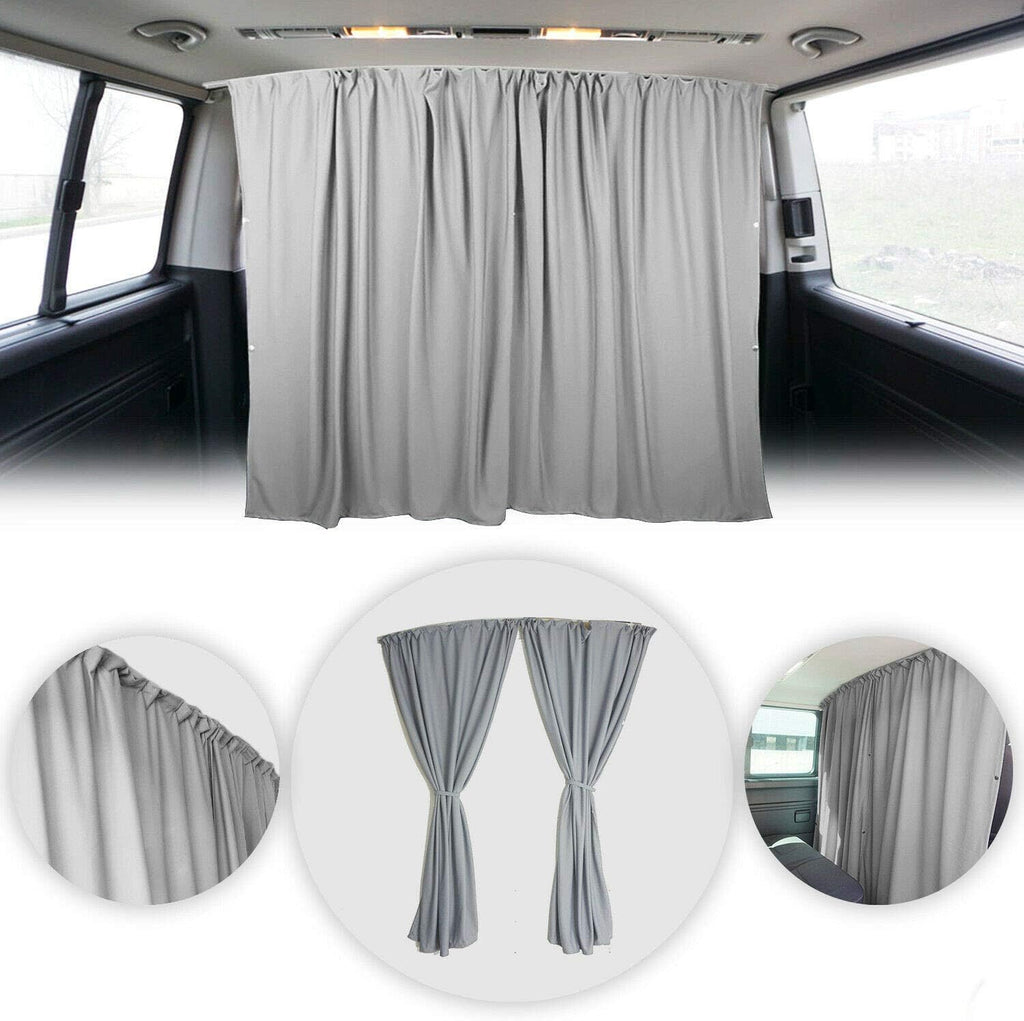 Grey Van Divider Curtains Sunshade Blinds Kit 2 pcs. Curtains 1pcs. Profiles Screws R7261
