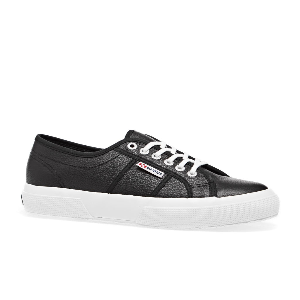 Black Leather Casual Trainers E548
