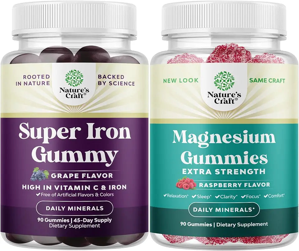 Extra Strength Iron Gummies with Vitamin C and Magnesium Citrate Gummies S408