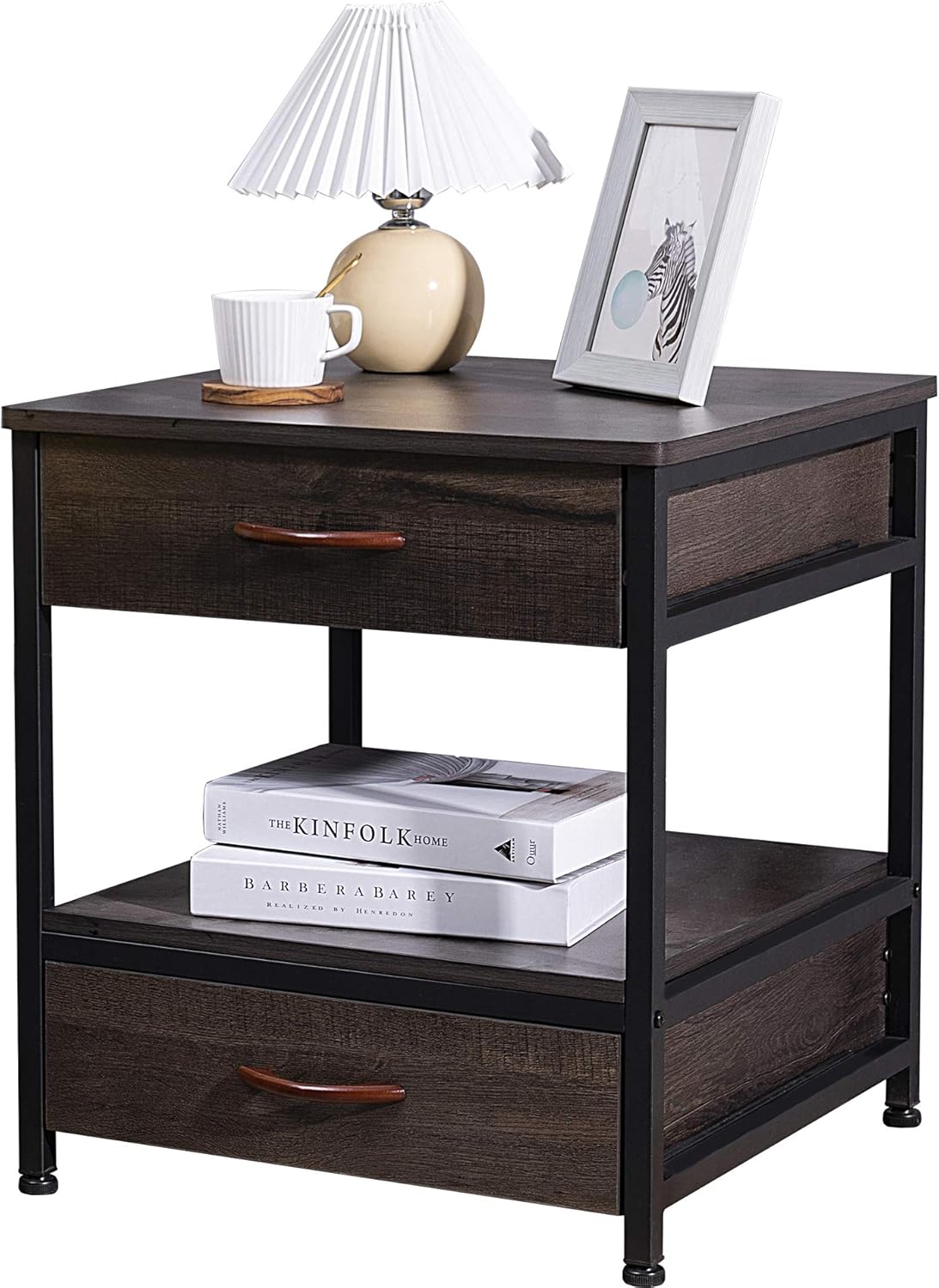 Oak 2 Drawer Nightstand I54742