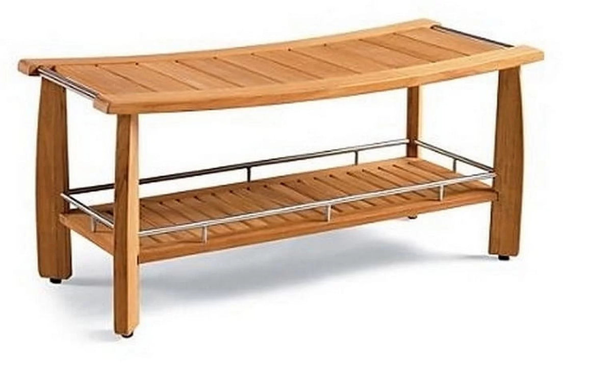 Grade-A Teak Wood 42" Double Shower Backless Bench D47965