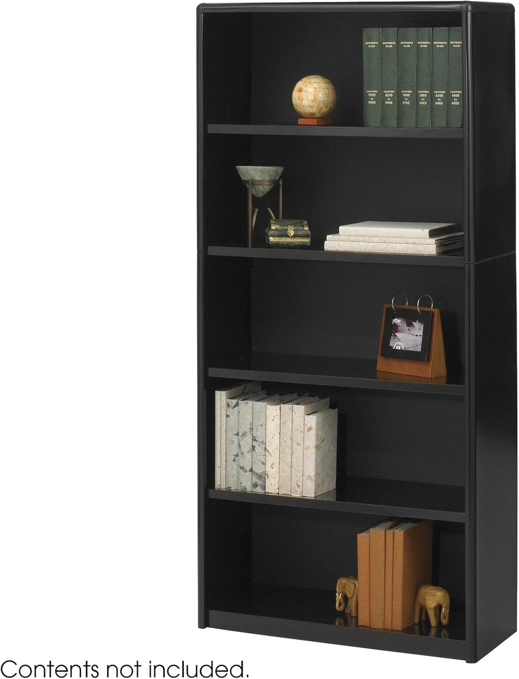 Black 5-Shelf Bookcase Q789